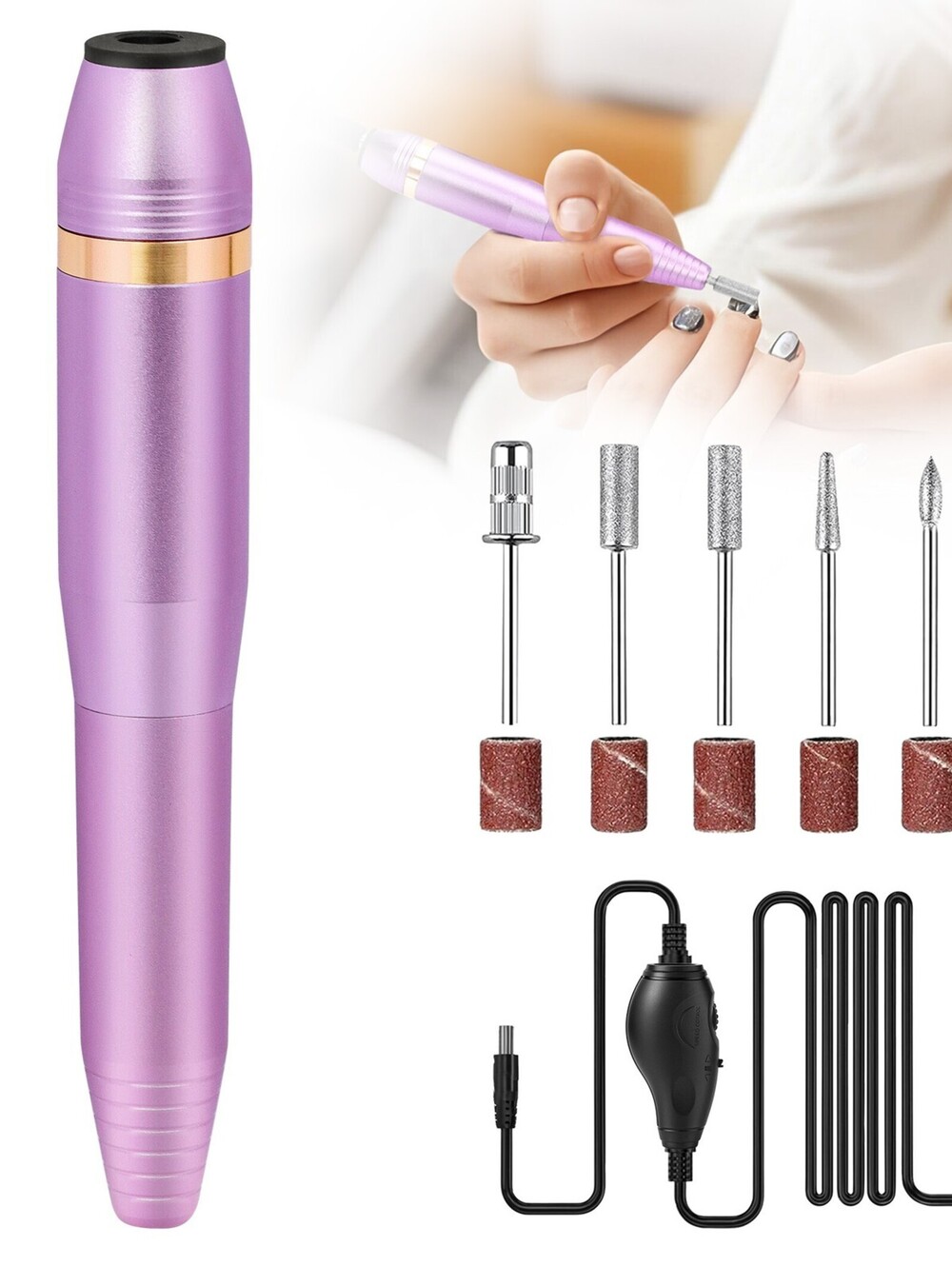 Portable Electric Nail Drill, Professional Nail File Kit For Acrylic, Gel Nails,